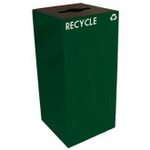 WITT GeoCube Square Recycling Receptacle w/ Combo Opening - 32 gallon, Green